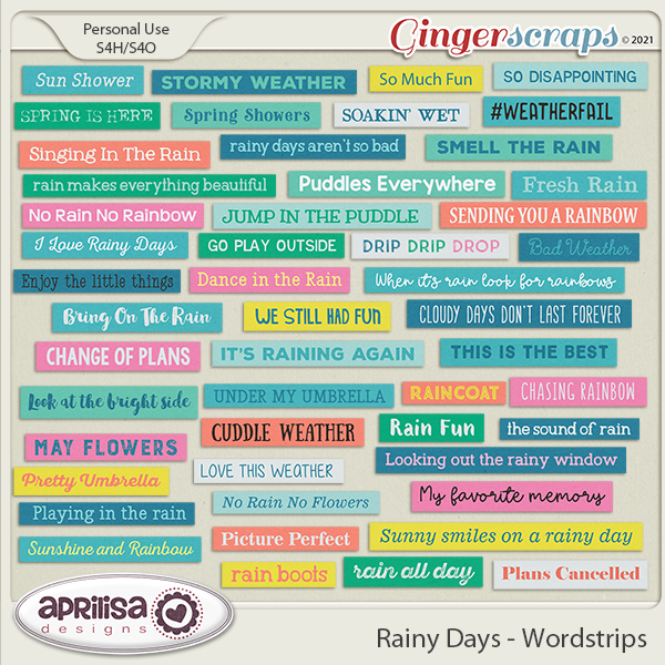 Rainy Days - Wordstrips