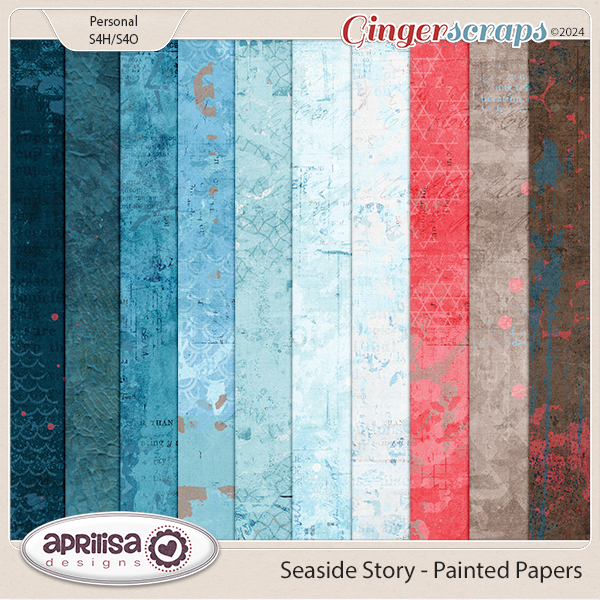 Seaside Story - Painted Papers by Aprilisa Designs