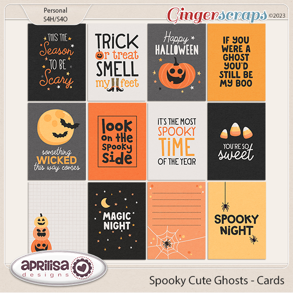 Spooky Cute Ghosts - Cards by Aprilisa Designs