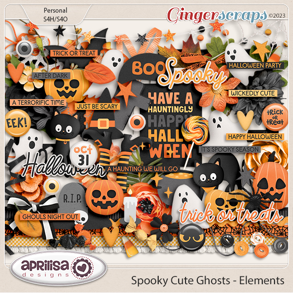 Spooky Cute Ghosts - Elements by Aprilisa Designs