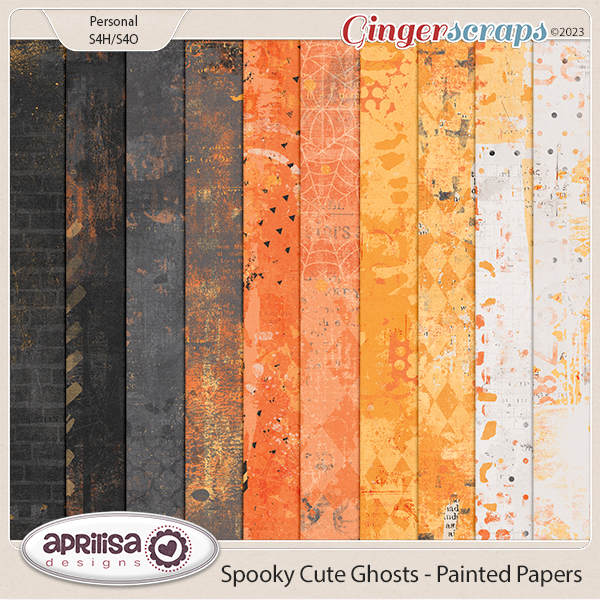 Spooky Cute Ghosts - Painted Papers by Aprilisa Designs