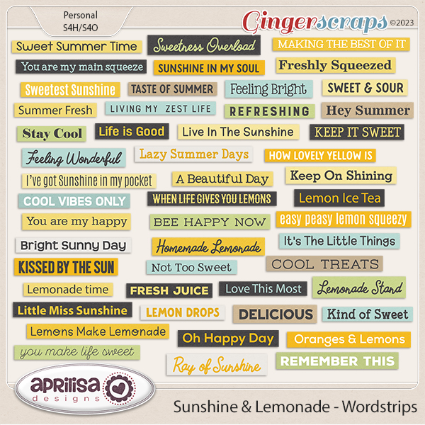 Sunshine & Lemonade - Wordstrips by Aprilisa Designs