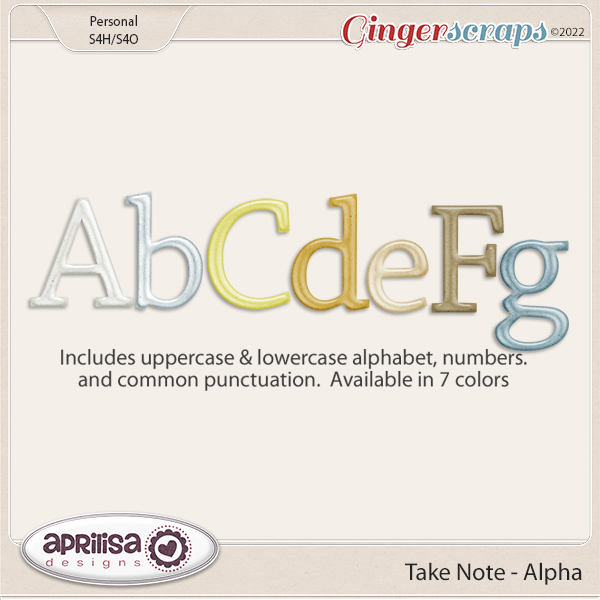 Take Note - Alpha by Aprilisa Designs