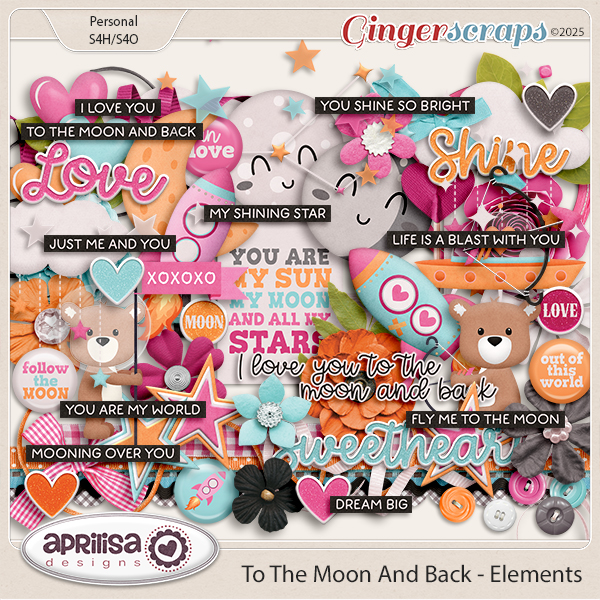 To The Moon And Back - Elements by Aprilisa Designs