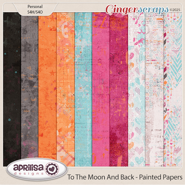 To The Moon And Back - Painted Papers by Aprilisa Designs