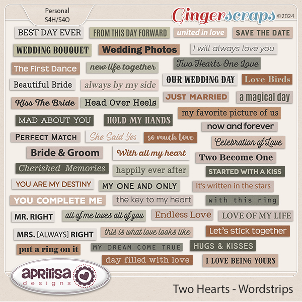 Two Hearts - Wordstrips by Aprilisa Designs