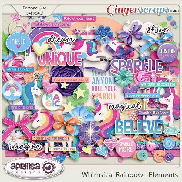 Whimsical Rainbow - Elements by Aprilisa Designs