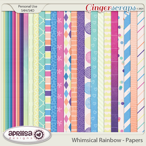 Whimsical Rainbow - Papers by Aprilisa Designs