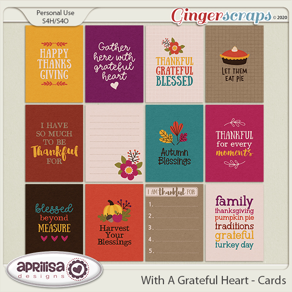 With A Grateful Heart  - Cards by Aprilisa Designs