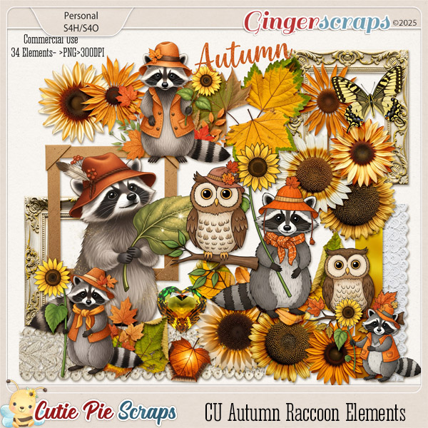 CU Autumn Raccoon Elements