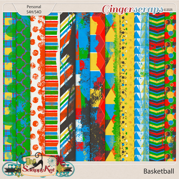 Basketball Distressed Papers by The Scrappy Kat