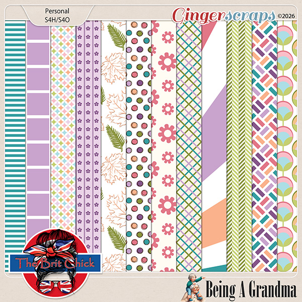 Being A Grandma Patterned Papers By The Brit Chick