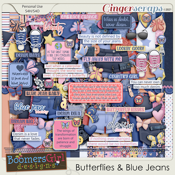 Butterflies & Blue Jeans by BoomersGirl Designs