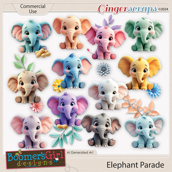 Elephant Parade by BoomersGirl Designs