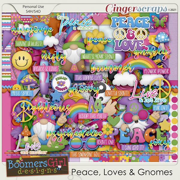 Peace, Love & Gnomes by BoomersGirl Designs