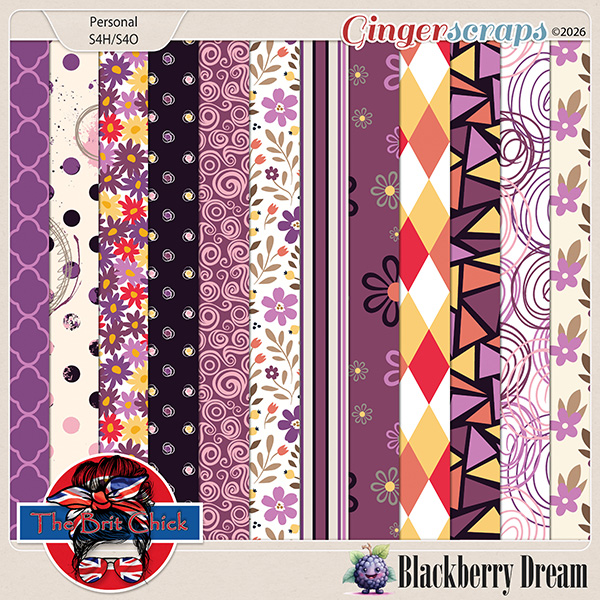 Blackberry Dreams Patterned Papers By The Brit Chick