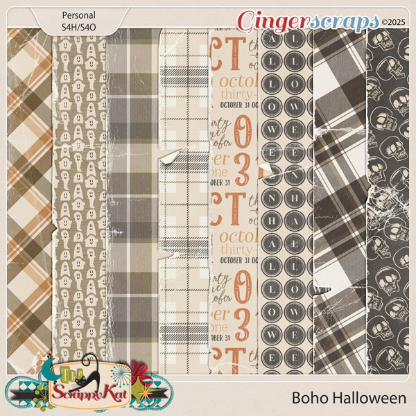 Boho Halloween Torn Papers by The Scrappy Kat