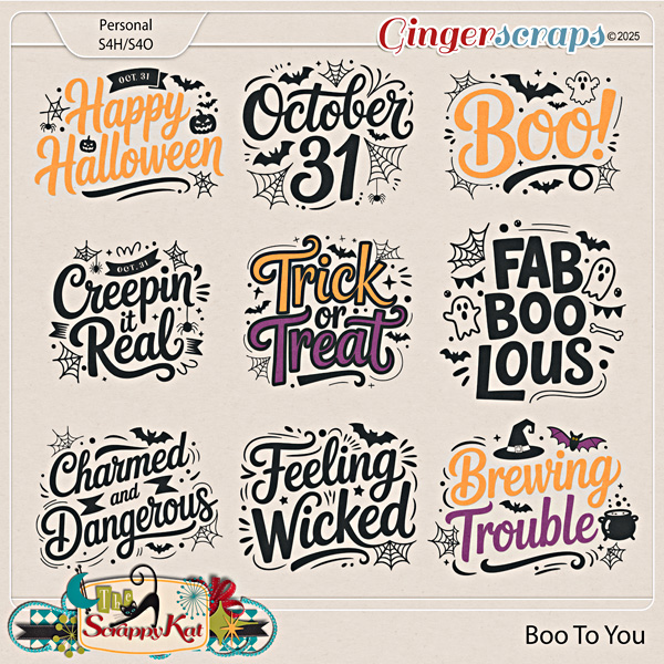Boo To You Word Art Set by The Scrappy Kat