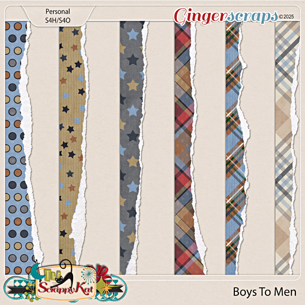 Boys To Men Torn Page Borders by The Scrappy Kat