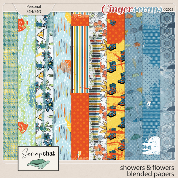 Showers and Flowers Blended Papers by ScrapChat Designs