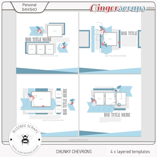 Buzzbee Scraps: Chunky Chevrons Templates