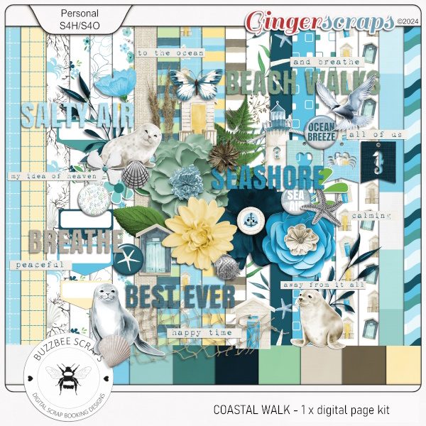 Buzzbee Scraps: Coastal Walk Page Kit