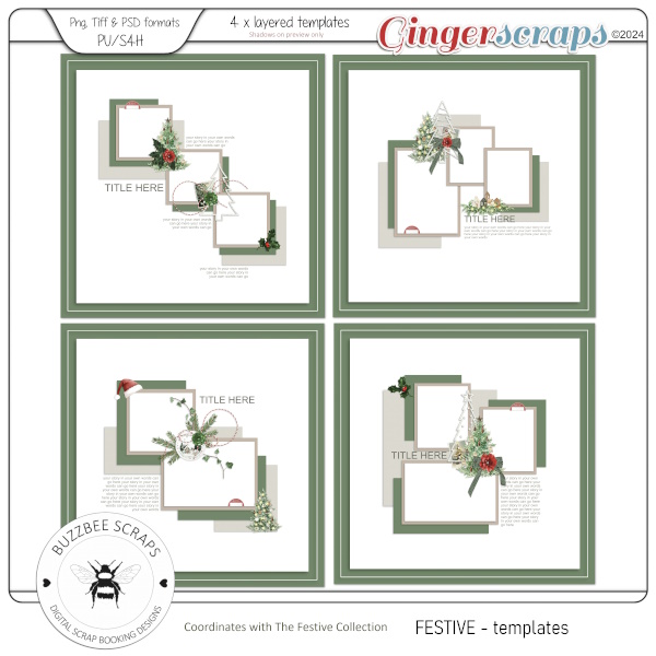 Buzzbee Scraps: Festive Templates