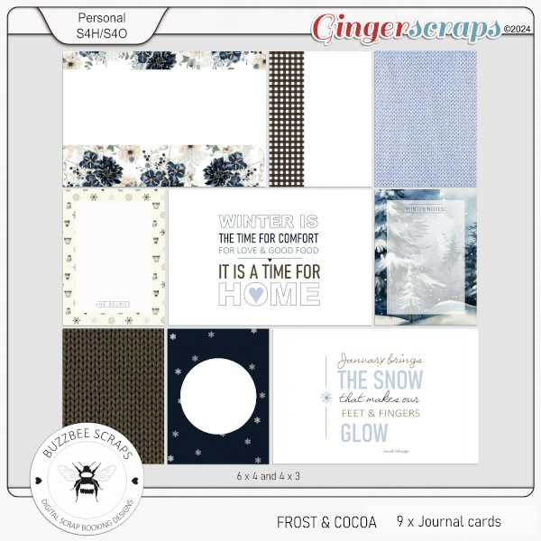 Buzzbee Scraps: Frost and Cocoa Journal Cards