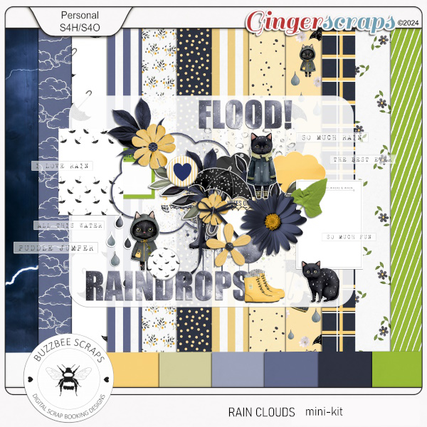 Buzzbee Scraps: Rain Clouds mini-kit