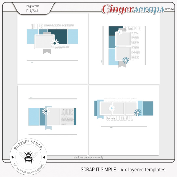 Buzzbee Scraps: Scrap It Simple templates