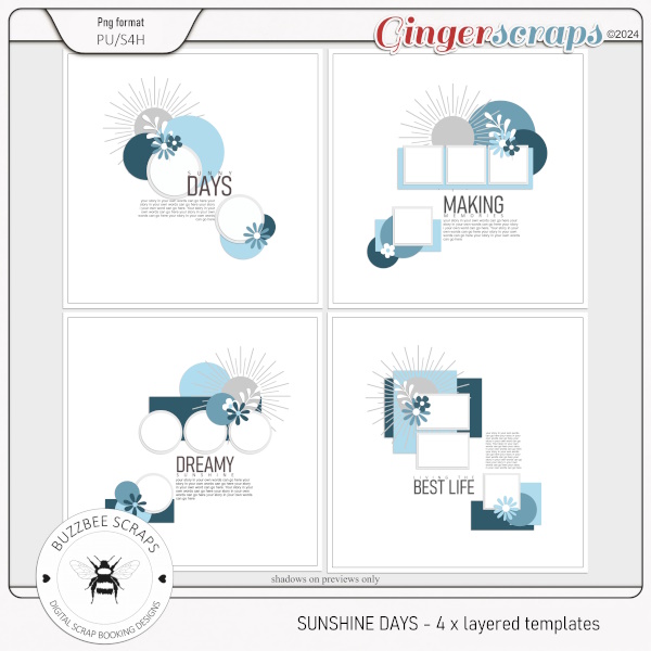 Buzzbee Scraps: Sunshine Days Templates