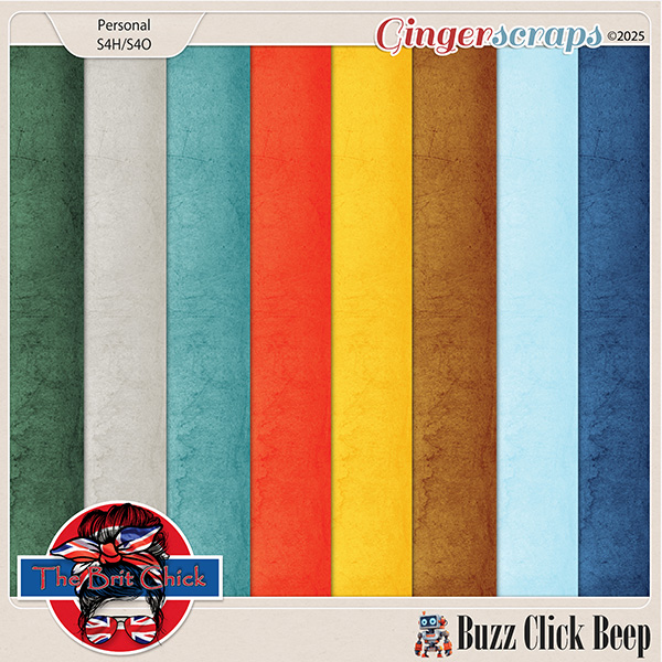 Buzz-Click-Beep Solid Papers By The Brit Chick