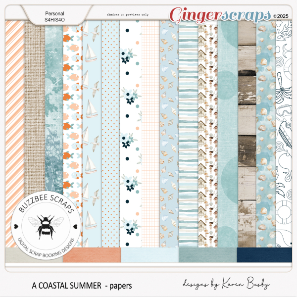 Buzzbee Scraps: A Coastal Summer Paper Pack
