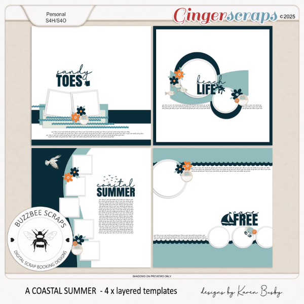 Buzzbee Scraps: A Coastal Summer Templates