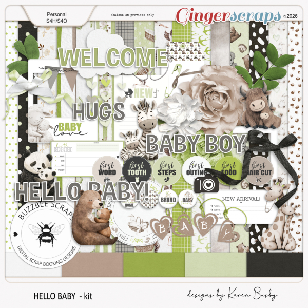 Buzzbee Scraps: Hello Baby Kit