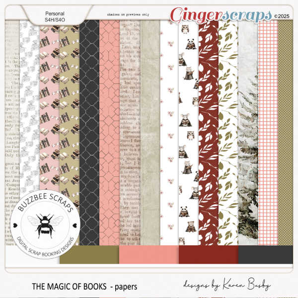 Buzzbee Scraps: The Magic Of Books Papers