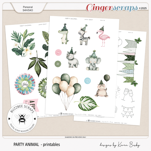 Buzzbee Scraps: Party Animal Printables