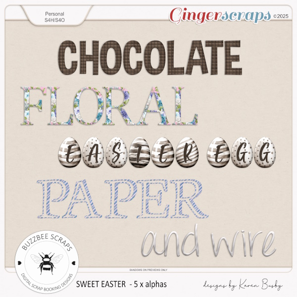 Buzzbee Scraps: Sweet Easter Alphas