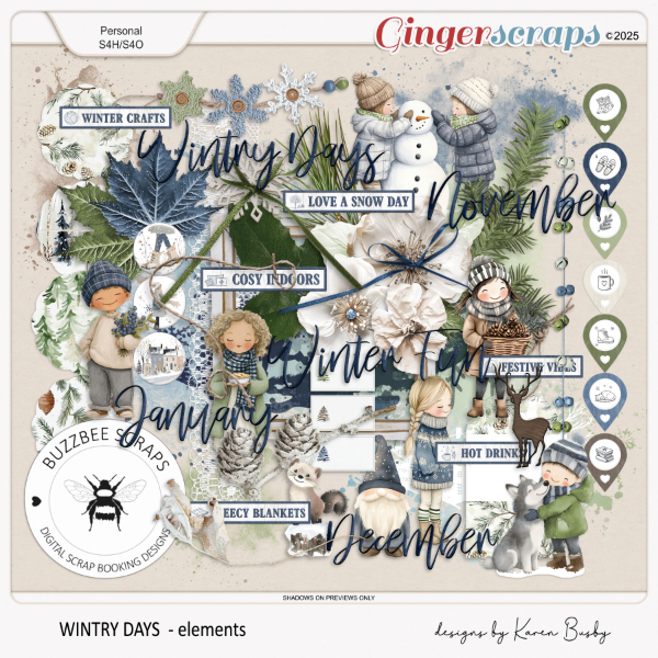 Buzzbee Scraps: Wintry Days Elements