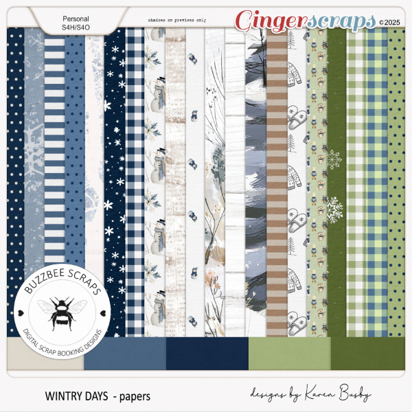 Buzzbee Scraps: Wintry Days Papers