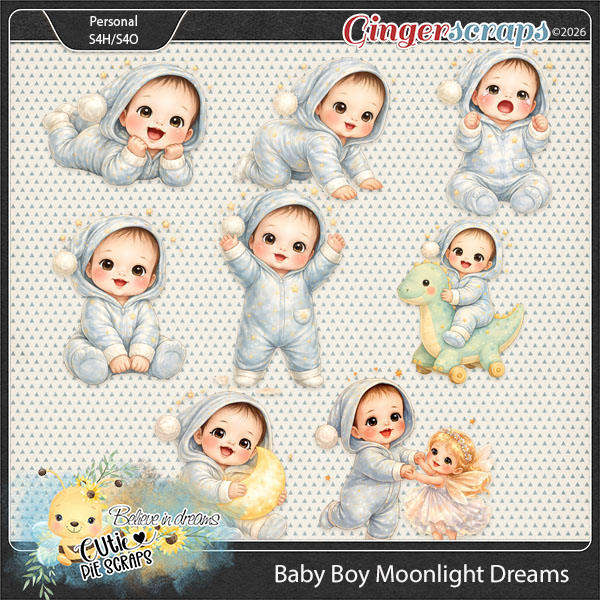Baby Boy Moonlight Dreams Babies Clipart