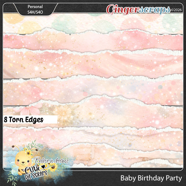 Baby Birthday Party Torn Edges
