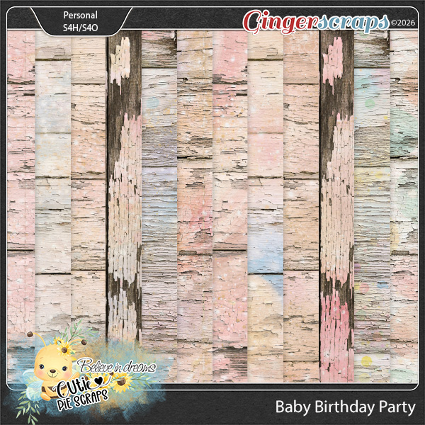 Baby Birthday Party Wood Papers