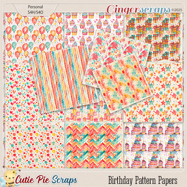 Birthday Pattern Papers