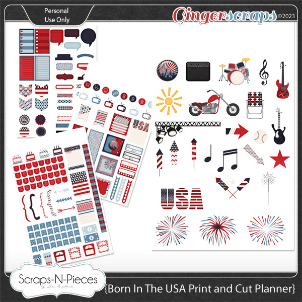 Born In The USA Print and Cut Planner- Scraps N Pieces