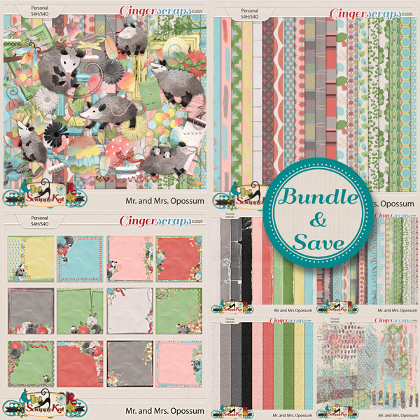 Mr. and Mrs. Opossum Bundle by The Scrappy Kat