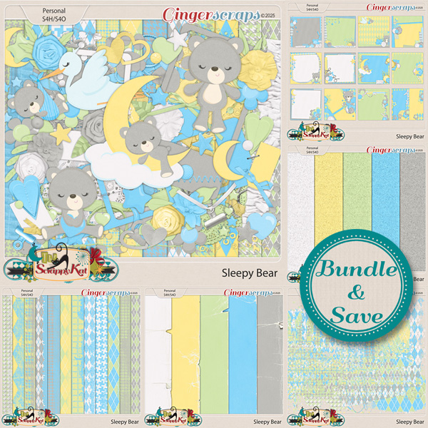 Sleepy Bear Bundle by The Scrappy Kat