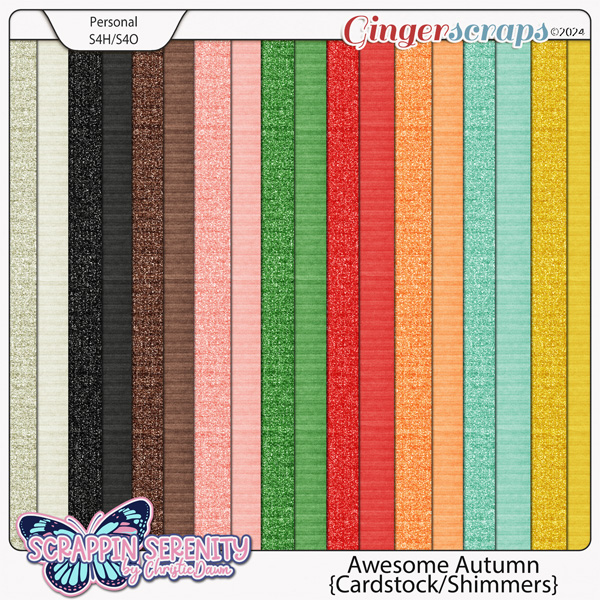 Awesome Autumn - Cardstock and Shimmer Papers