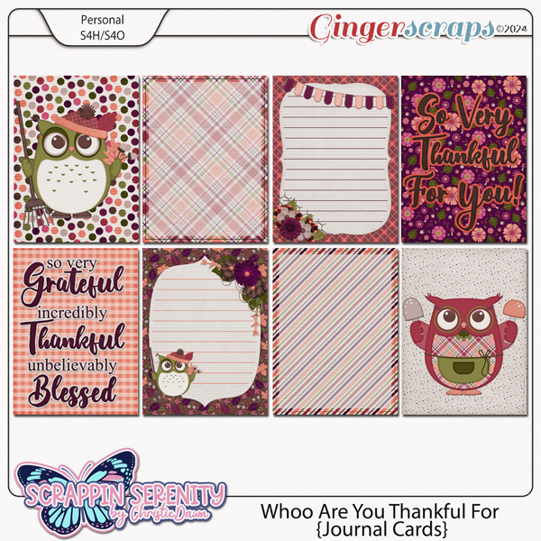 Whoo Are You Thankful For - Journal Cards