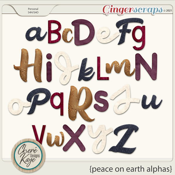 Peace On Earth Alphas by Chere Kaye Designs
